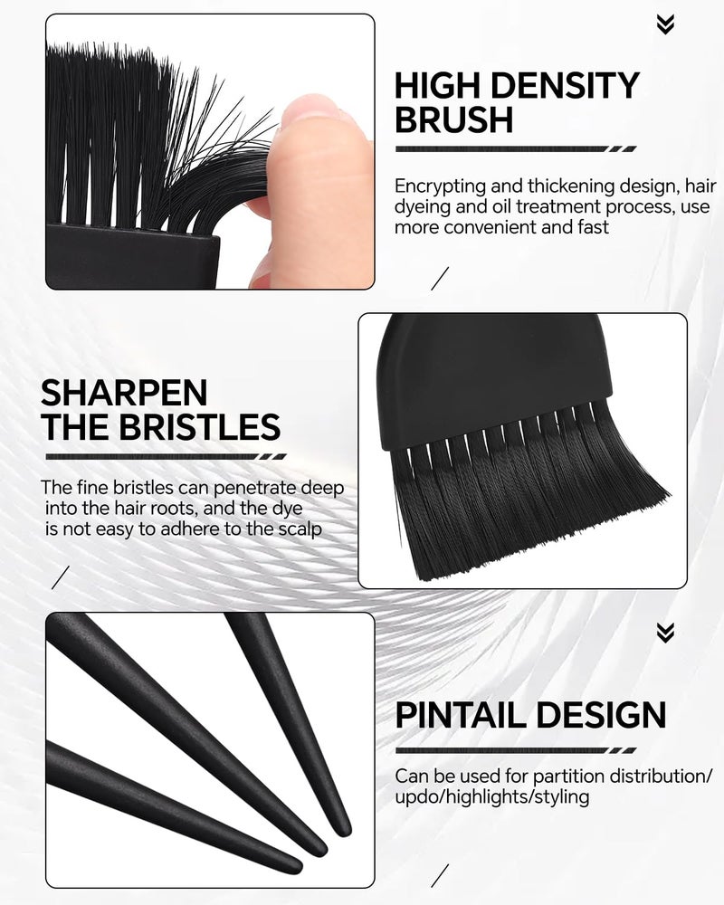 BarberTop 3 Pack Hair Color Brush Set - Professional Hair Dye Brush for Stylist, for Highlighting, Tint and Coloring Sections - Women Men Salon Use Home DIY Dyeing - Image 3